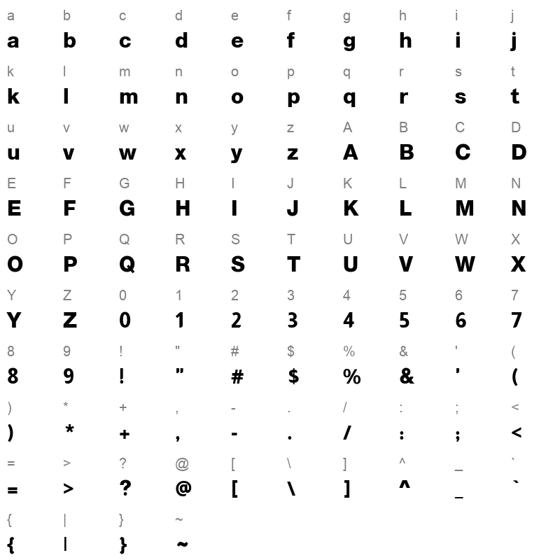 Almarai-ExtraBold Character Map