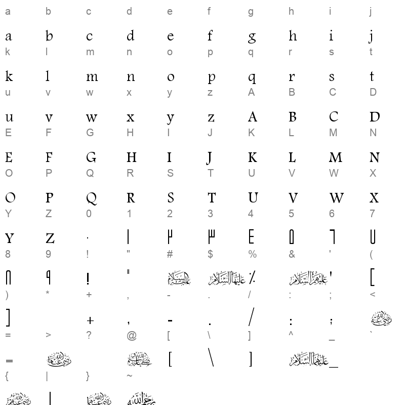 alshabab REGULAR Character Map