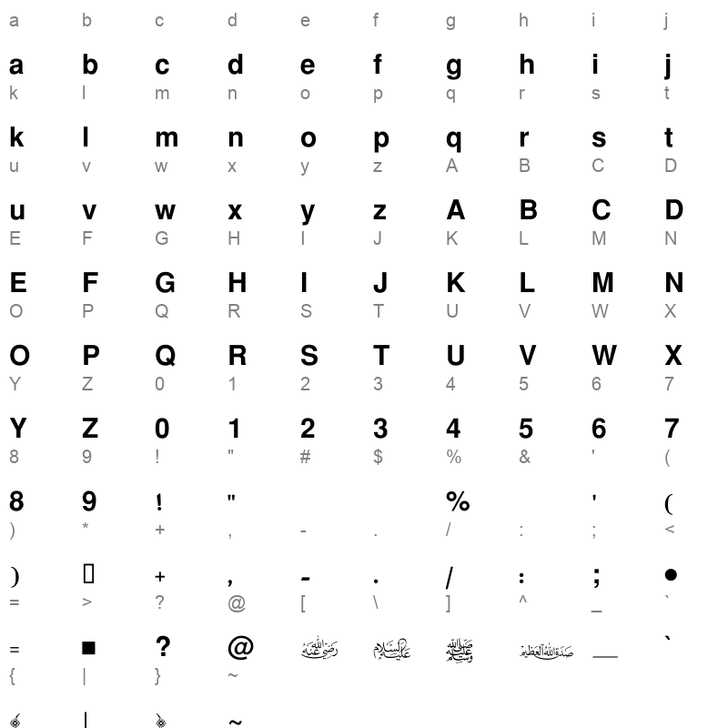 AlWatanHeadlines-Bold normal Character Map