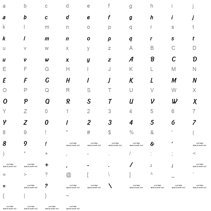 Ara Assaf Regular Character Map