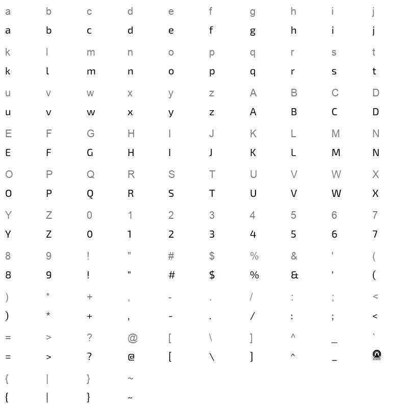 Ara Hamah 1964 R Regular Character Map