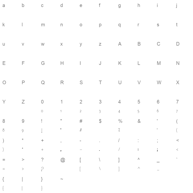 ArbFONTS-4_8 Character Map