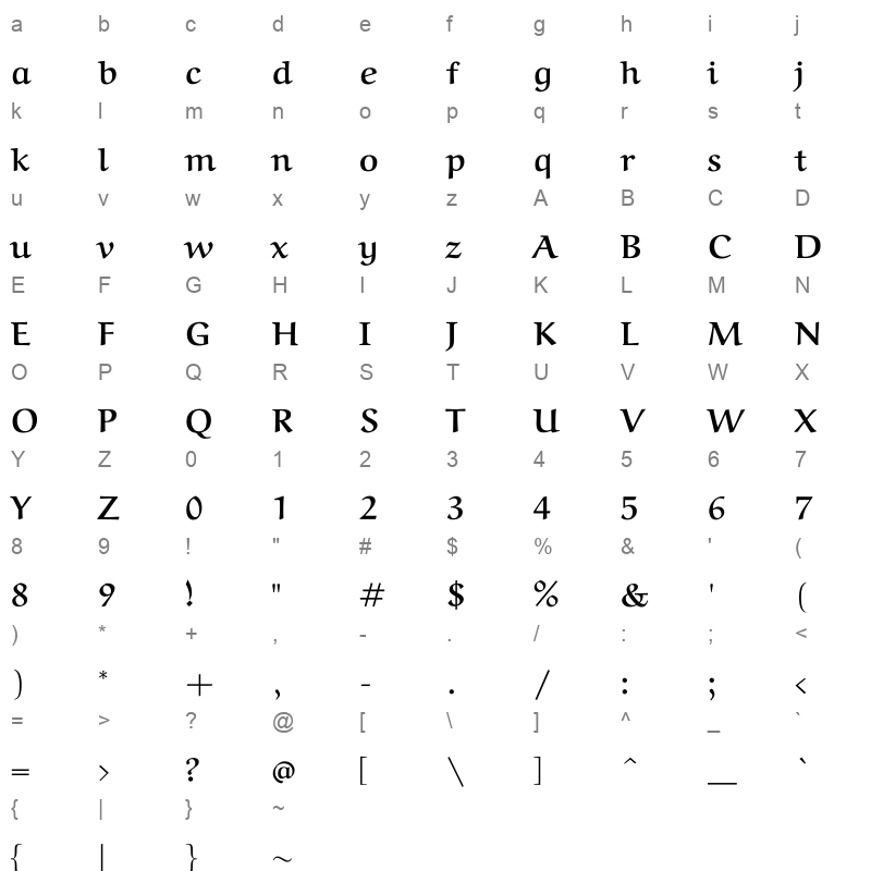 ArbFONTS-aref-bold Character Map