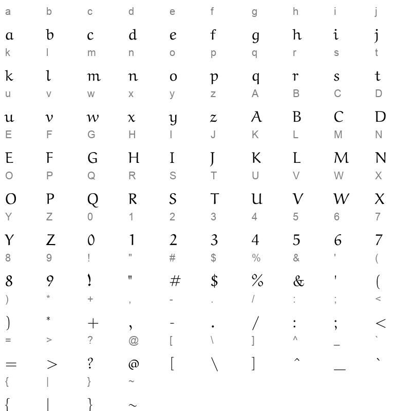 ArbFONTS-aref-regular Character Map