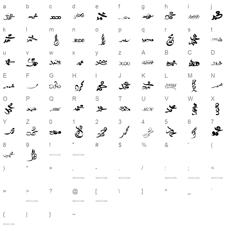 Bahasht_Aljanna-Prophet1 Regular Character Map