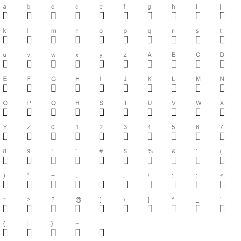 DecoType Naskh Swashes Swashes Character Map