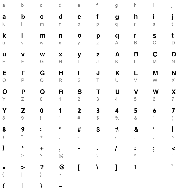 HACEN_LEBANON Character Map