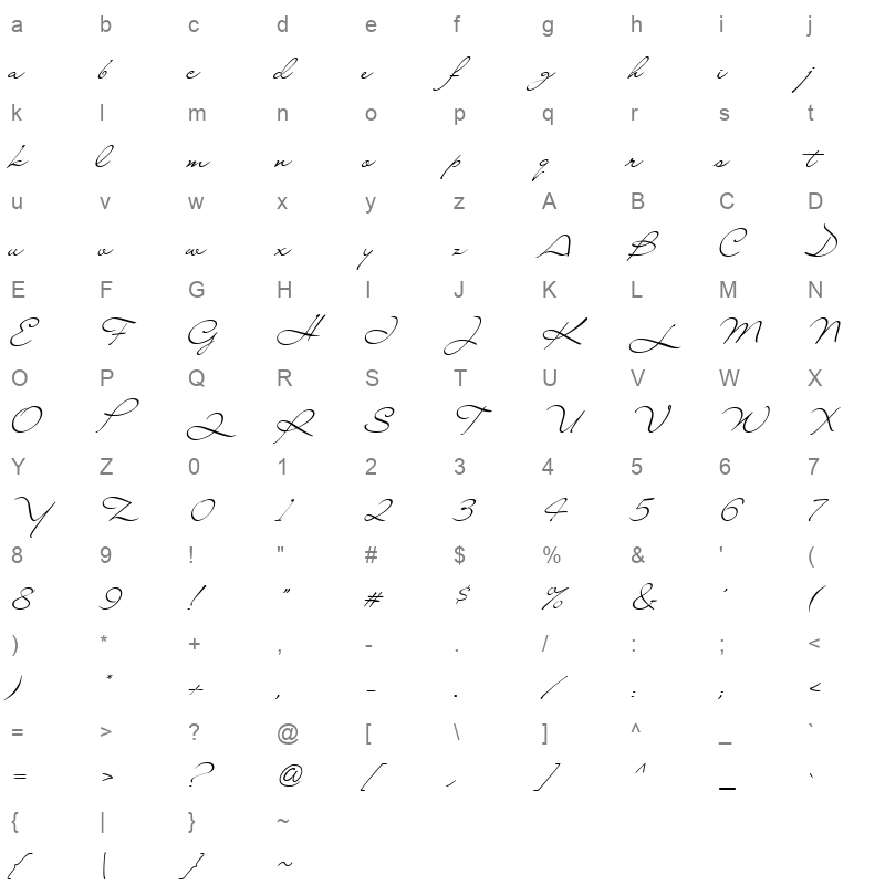 Script26 Character Map