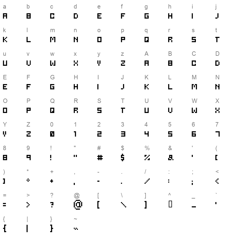 Serious-1 Character Map