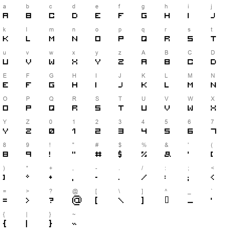 Serious-2 Character Map