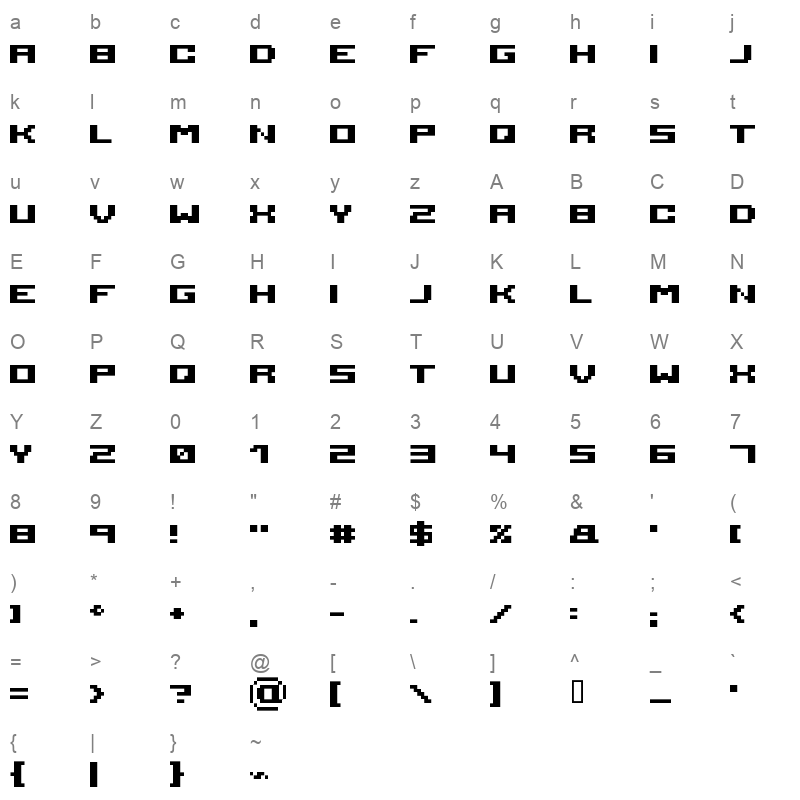 Serious-3b Character Map