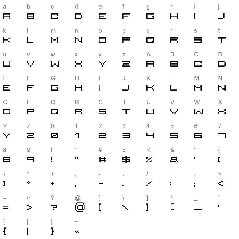 Serious-4 Character Map