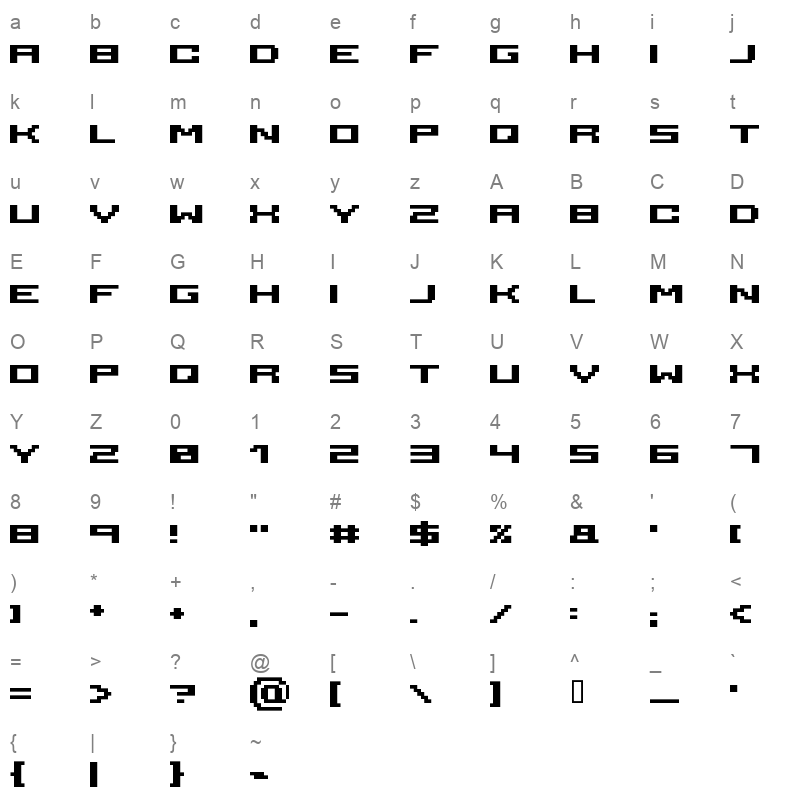 Serious-4b Character Map