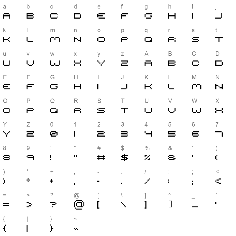 Serious-r4 Character Map