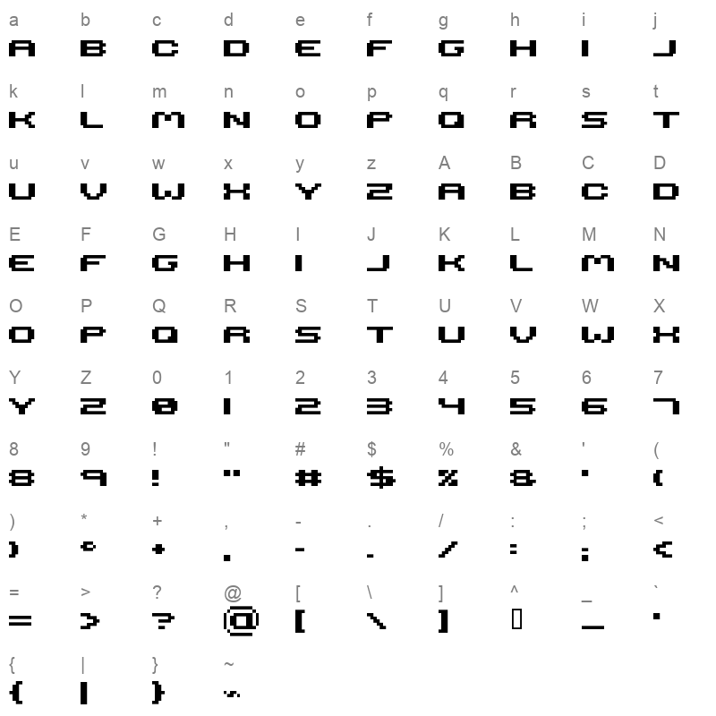 Serious-r4b Character Map