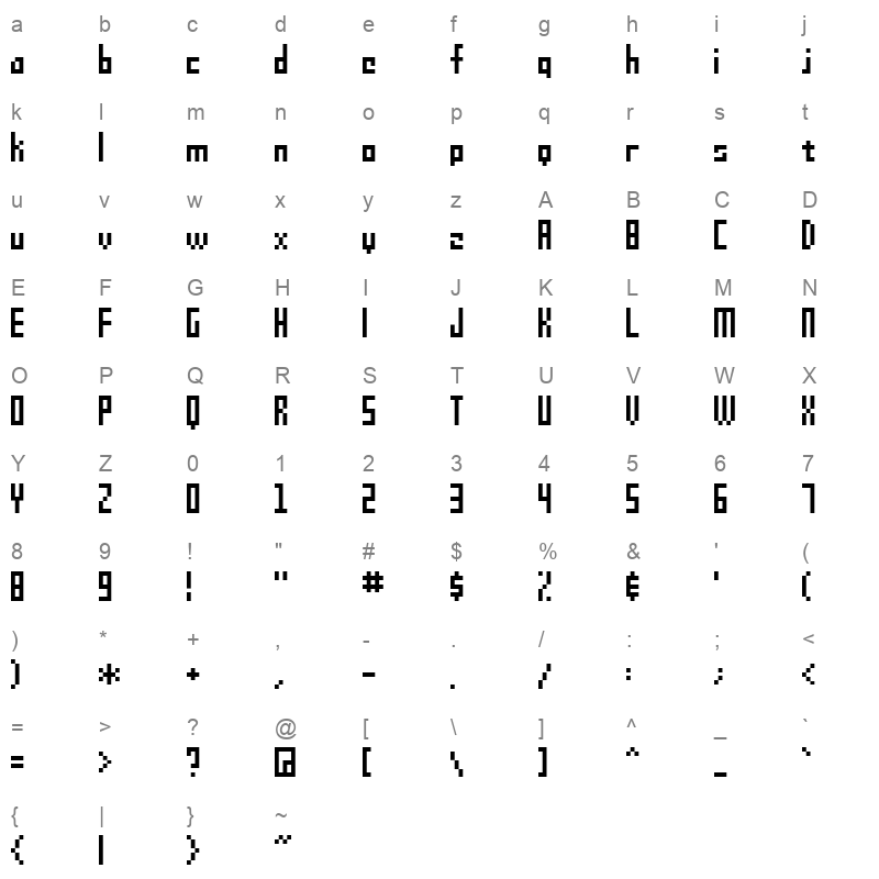 SG09 Character Map