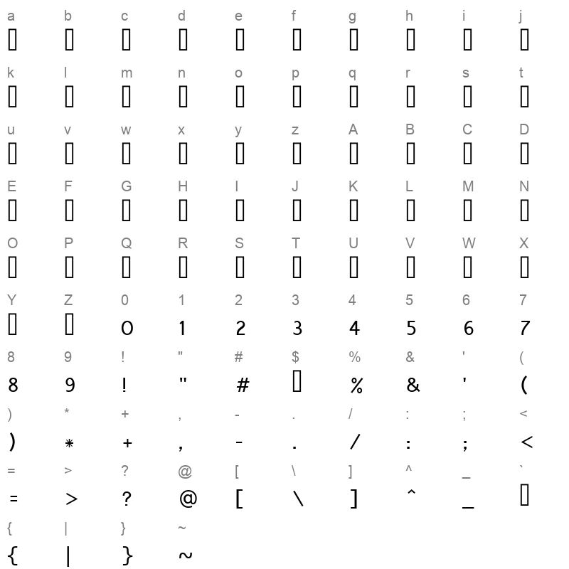 shruti Character Map