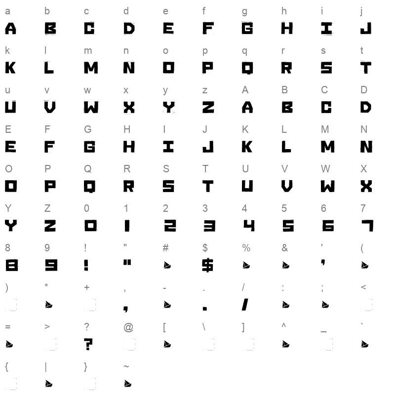 SinkiS93 Character Map