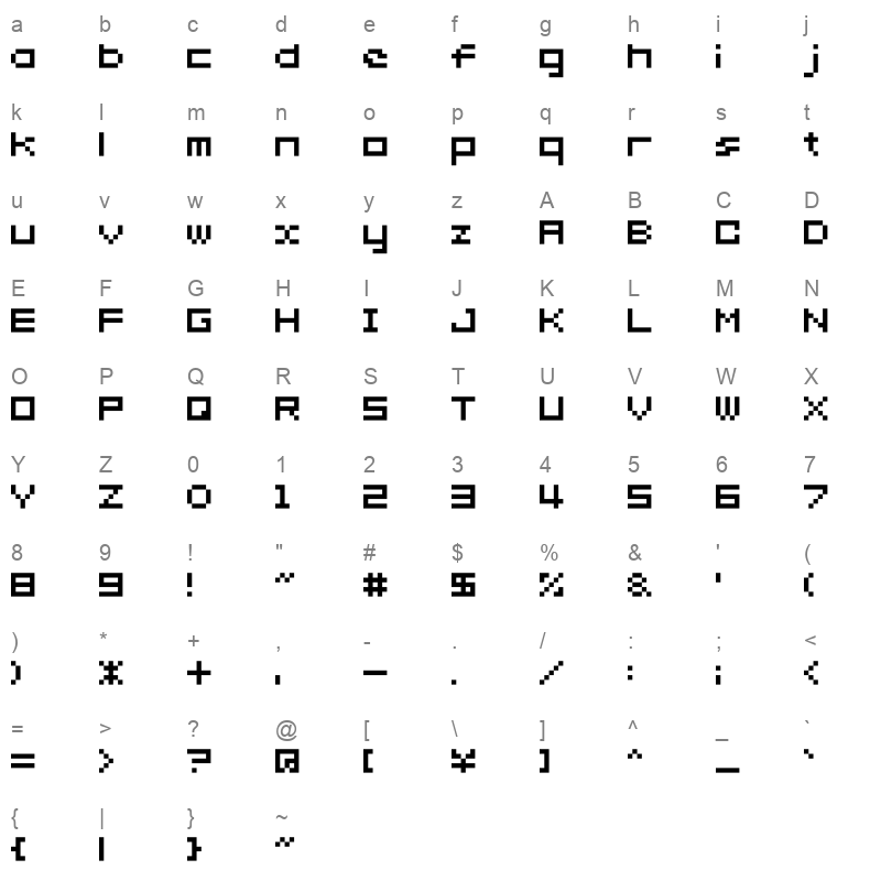 somybmp02_7 Character Map
