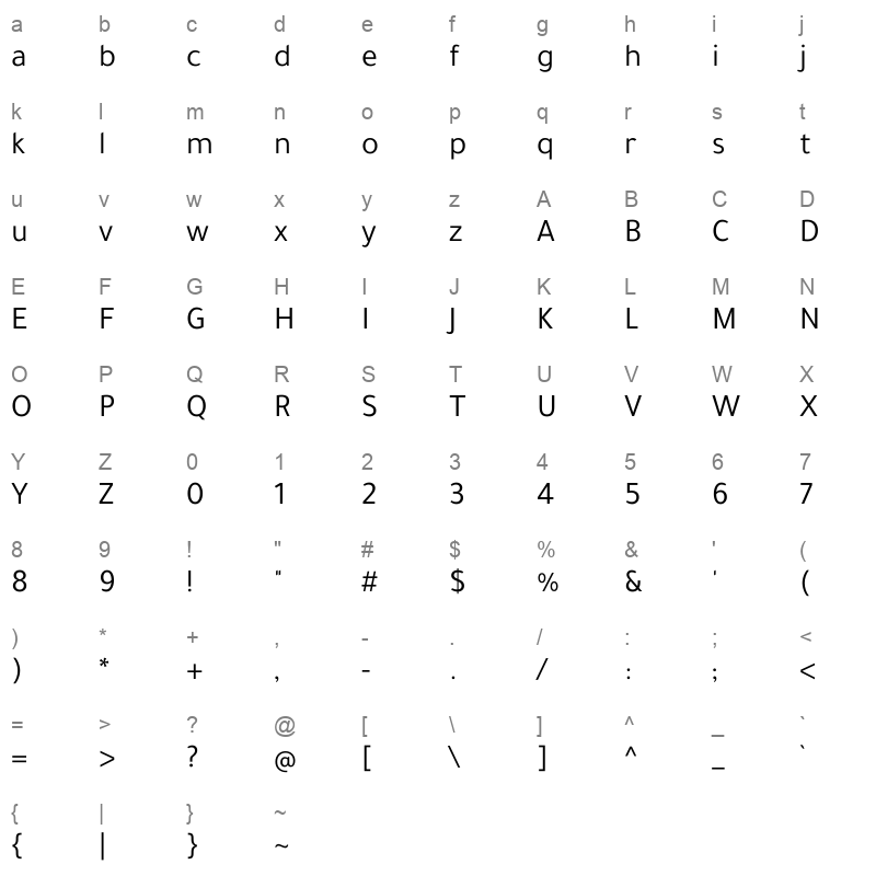 Tajawal-Regular Character Map