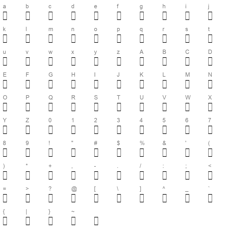 TOPZ#N# Character Map