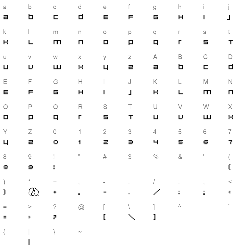 unborneditrion Character Map