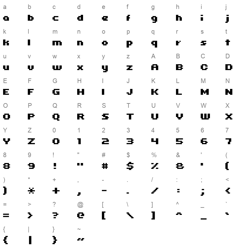 uni05_63 Character Map